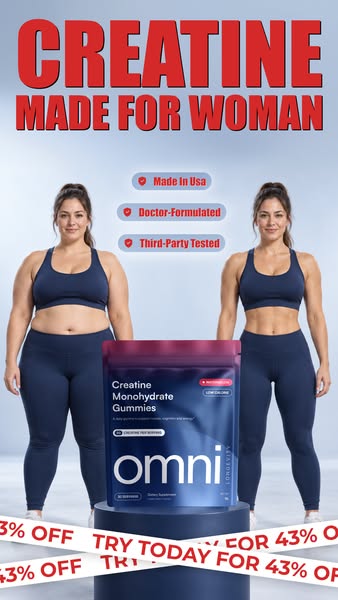 OMNI Longevity ad: Creatine Made Delicious 🍉 🍑