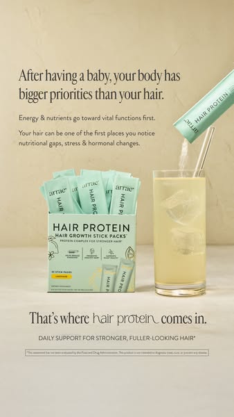 Arrae ad: Postpartum Hair Support, Made Simple