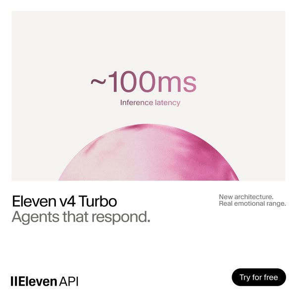 ElevenLabs ad: Introducing Eleven v4