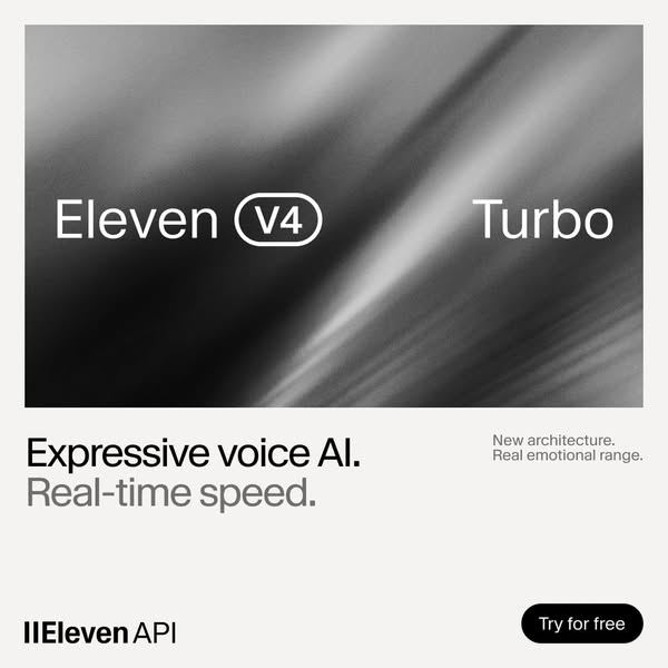 ElevenLabs ad: Introducing Eleven v4