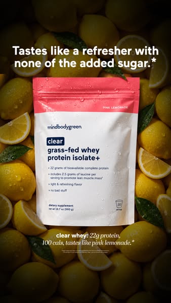 mindbodygreen ad: Light, refreshing, and packed with 22g of grass-fed protein.*
