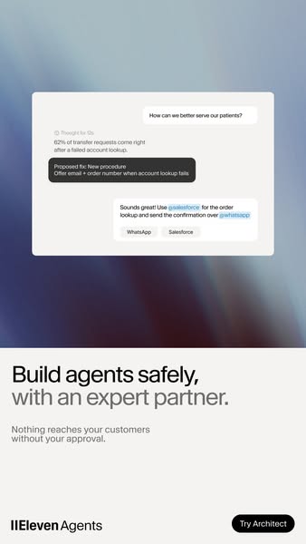 ElevenLabs ad: Meet ElevenAgents Architect