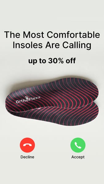 OrthoFlexx ad: Insoles For Alignment And Stability