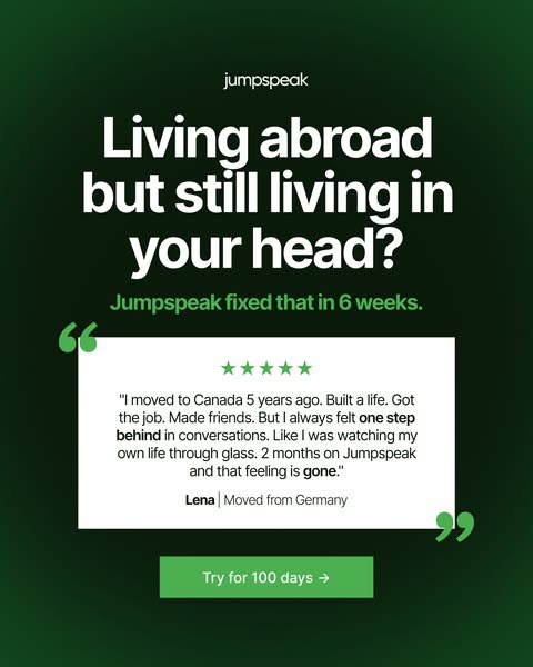 Jumpspeak ad: Learn a New Language By Actually Speaking It