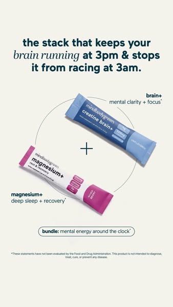mindbodygreen ad: Brain fog? Lifted.* 🧠