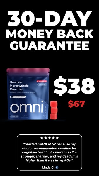 OMNI Longevity ad: Real Creatine - 43% OFF TODAY 👉