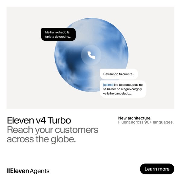ElevenLabs ad: Eleven v4 now on ElevenAgents