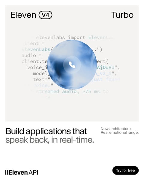 ElevenLabs ad: Introducing Eleven v4