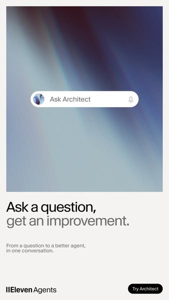 ElevenLabs ad: Meet ElevenAgents Architect