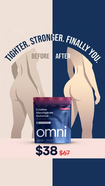 OMNI Longevity ad: Creatine Made Delicious 🍉 🍑