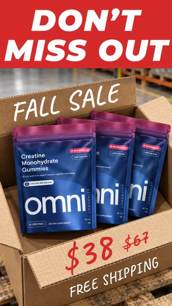 OMNI Longevity ad: Real Creatine - 43% OFF TODAY 👉