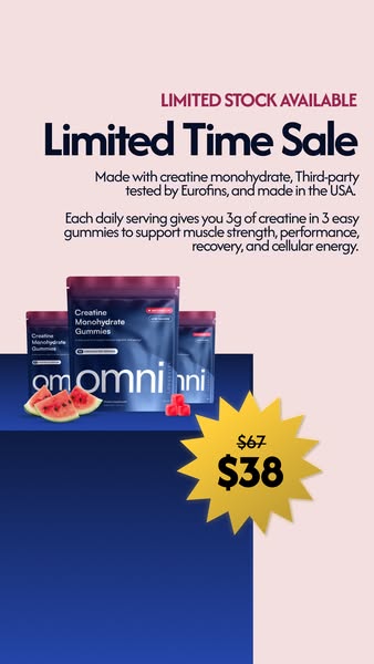 OMNI Longevity ad: Real Creatine - 43% OFF TODAY 👉