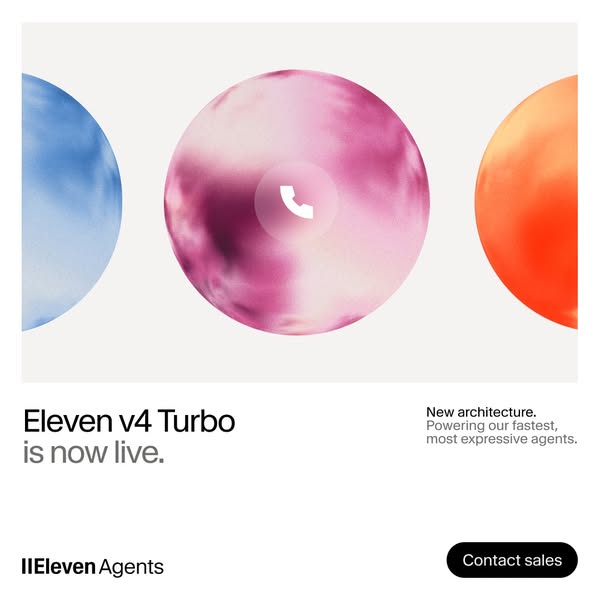 ElevenLabs ad: Eleven v4 now on ElevenAgents