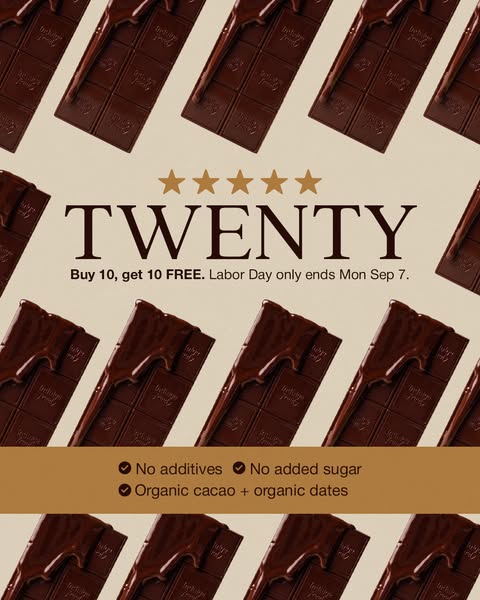 The Conscious Bar ad: Real Chocolate, Zero Added Sugar