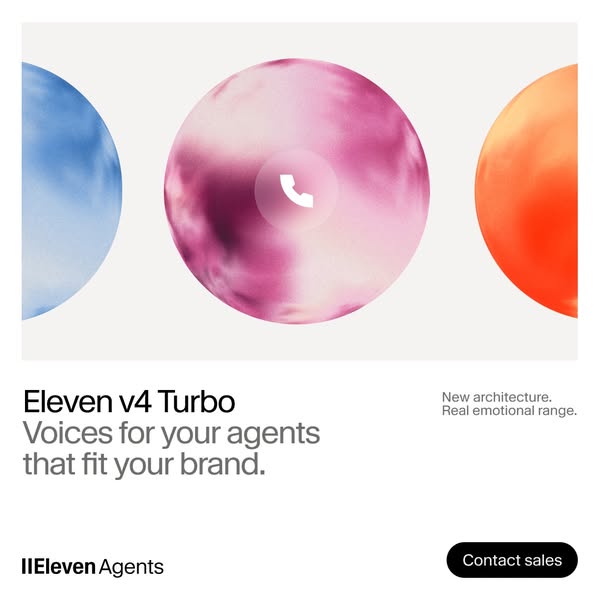 ElevenLabs ad: Eleven v4 now on ElevenAgents