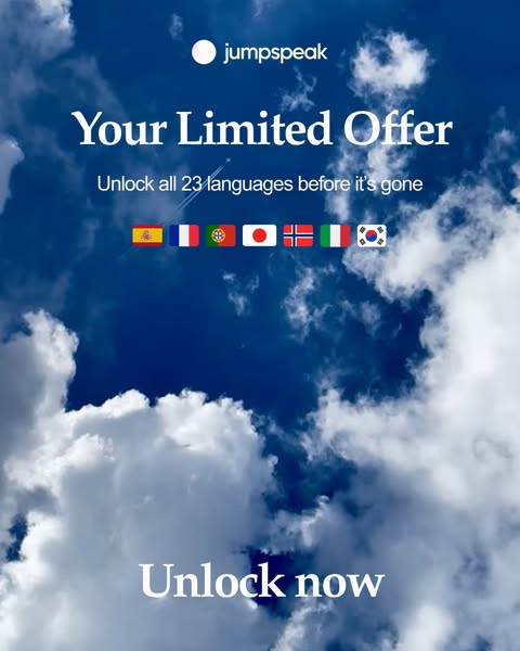 Jumpspeak ad: From Zero To Bilingual In 90 Days.