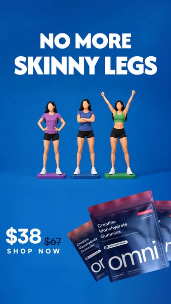 OMNI Longevity ad: Creatine Made Delicious 🍉 🍑