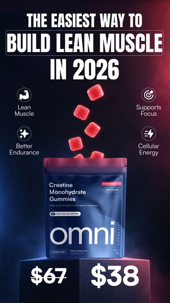 OMNI Longevity ad: Real Creatine - 43% OFF TODAY 👉