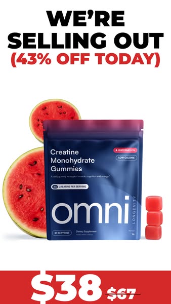 OMNI Longevity ad: Creatine Made Delicious 🍉 🍑