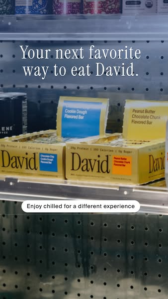 David Protein ad: 28g Protein. 150 Calories. 0g Sugar.