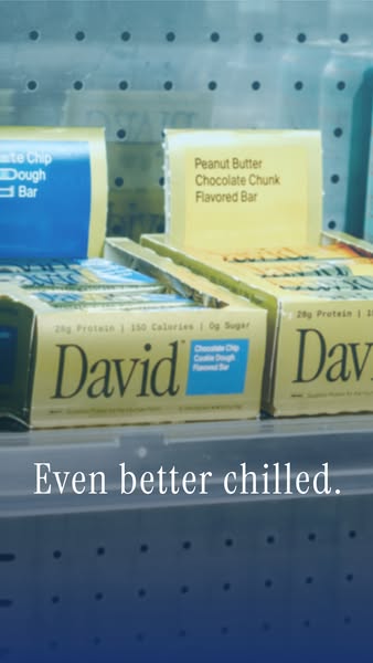 David Protein ad: 28g of Protein. 150 Calories. 0g of Sugar.