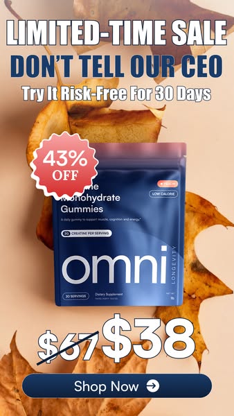 OMNI Longevity ad: Creatine Made Delicious 🍉 🍑