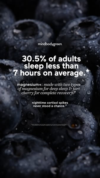 mindbodygreen ad: Tart cherry = 84 more min sleep 🍒