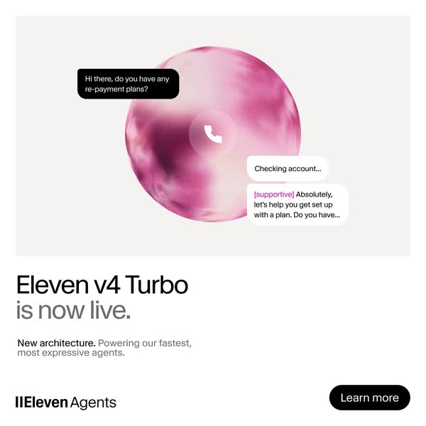 ElevenLabs ad: Eleven v4 now on ElevenAgents
