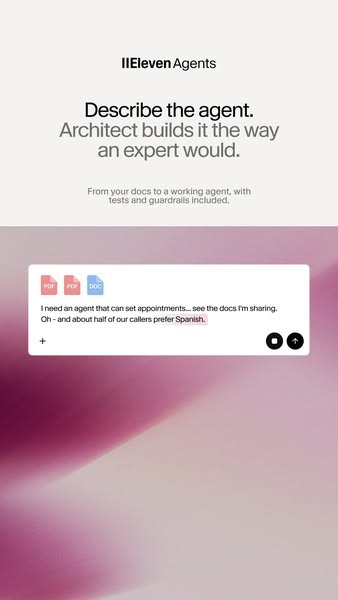 ElevenLabs ad: Meet ElevenAgents Architect