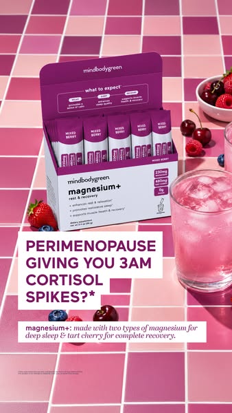 mindbodygreen ad: Tart cherry = 84 more min sleep 🍒