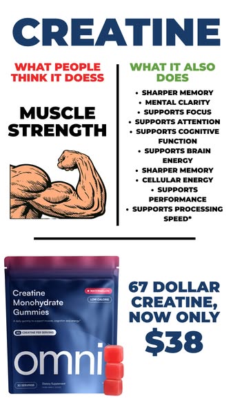 OMNI Longevity ad: Real Creatine - 43% OFF TODAY 👉