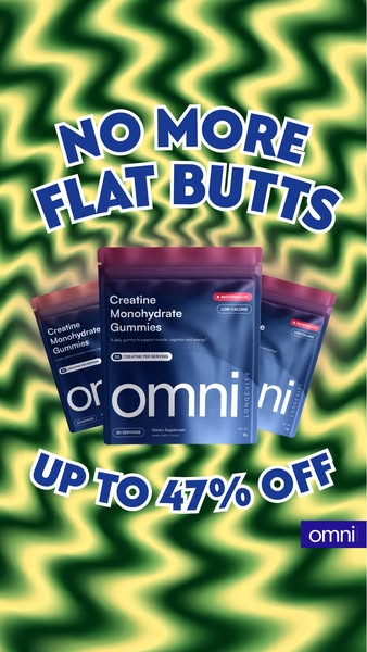 OMNI Longevity ad: Creatine Made Delicious 🍉 🍑