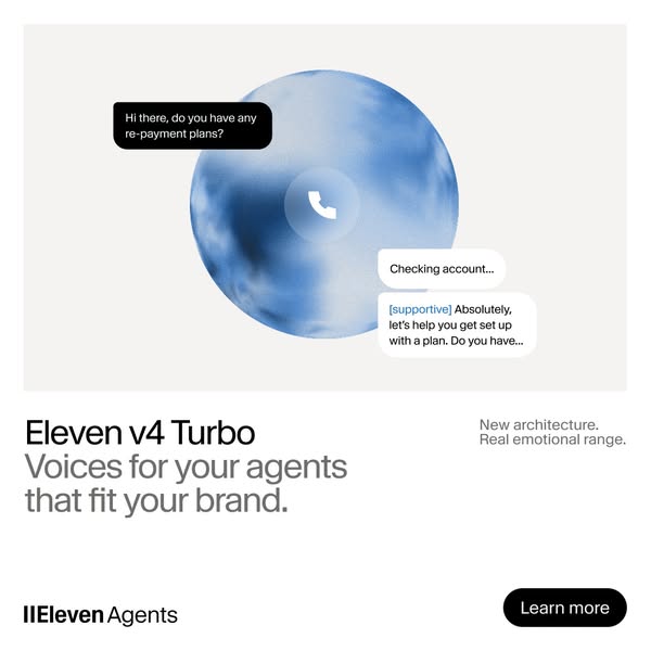 ElevenLabs ad: Eleven v4 now on ElevenAgents