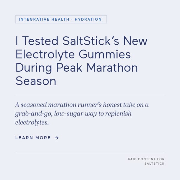 mindbodygreen ad: Our Editor Tested These Electrolyte Gummies During Marathon Training