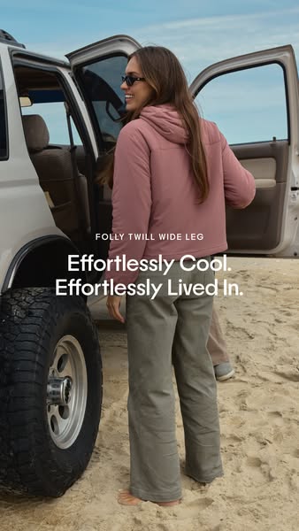 Free Fly Apparel ad: The Folly Twill Wide Leg Pant