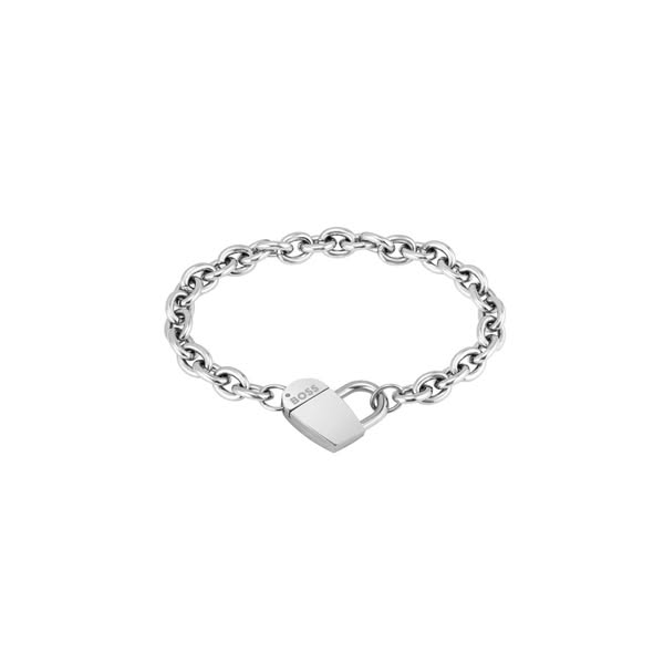 Beaverbrooks the Jewellers ad: Boss Stainless Steel Heart Link Ladies Bracelet