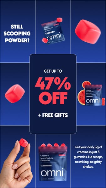 OMNI Longevity ad: Real Creatine - 47% OFF TODAY 👉