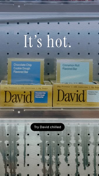 David Protein ad: 28g Protein. 150 Calories. 0g Sugar.