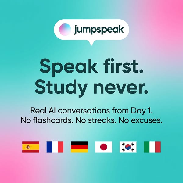 Jumpspeak ad: From Zero To Bilingual In 90 Days.