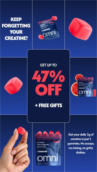 OMNI Longevity ad: Real Creatine - 47% OFF TODAY 👉