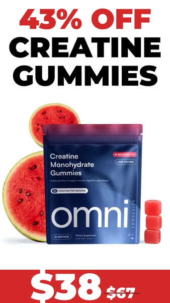 OMNI Longevity ad: Real Creatine - 43% OFF TODAY 👉
