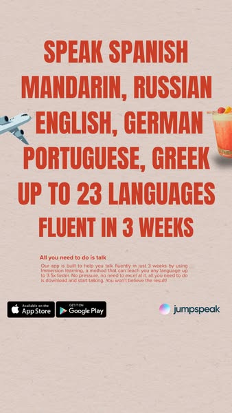 Jumpspeak ad: From Zero To Bilingual In 90 Days.