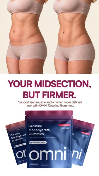 OMNI Longevity ad: Creatine Made Delicious 🍉 🍑