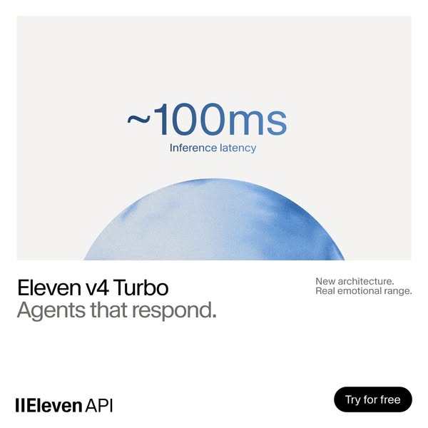 ElevenLabs ad: Introducing Eleven v4