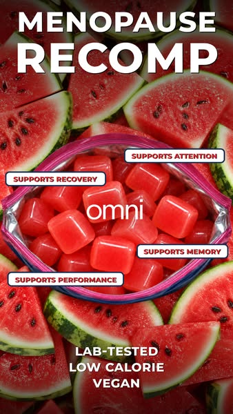 OMNI Longevity ad: Creatine Made Delicious 🍉 🍑