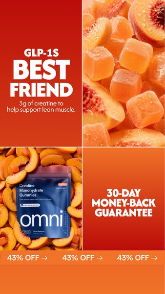 OMNI Longevity ad: Creatine Made Delicious 🍉 🍑