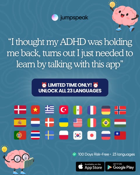 Jumpspeak ad: From Zero To Bilingual In 90 Days.