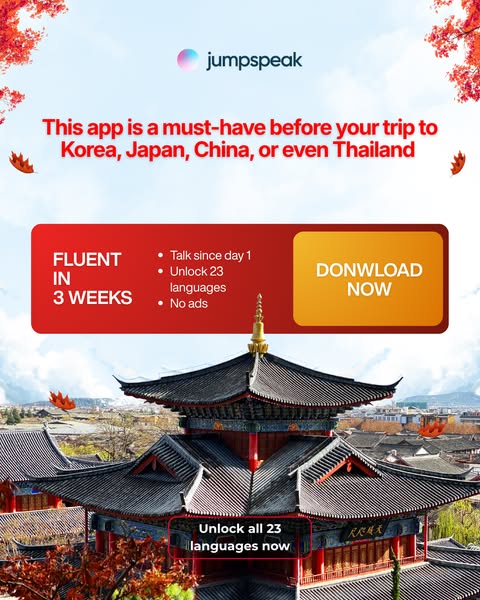 Jumpspeak ad: From Zero To Bilingual In 90 Days.