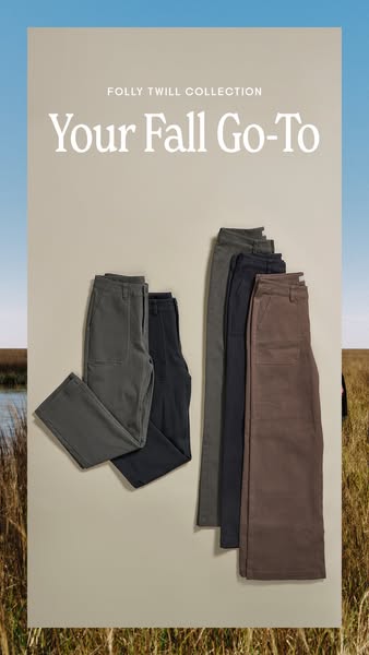Free Fly Apparel ad: The Folly Twill Wide Leg Pant