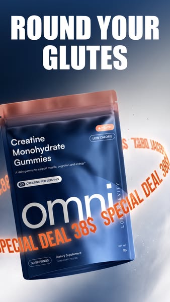OMNI Longevity ad: Creatine Made Delicious 🍉 🍑